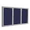 Ghent Enclosed Bulletin Board, 3 Door, Fabric, 3 ft H x 6 ft W, Blue PA33672F-93 - alternate 1